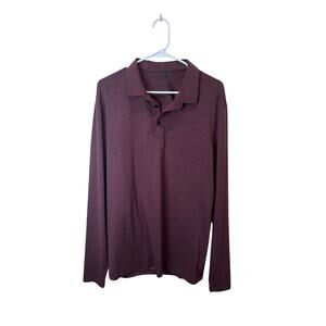 Lululemon Men’s Evolution Longsleeve Polo Shirt Sz L Maroon Red Great Cond!